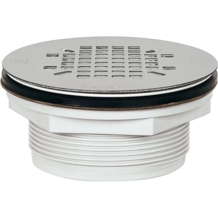 Sioux Chief 2 In. PVC No-Caulk Shower Drain with 4-1/4 In. Stainless Steel Drain 828-2PK